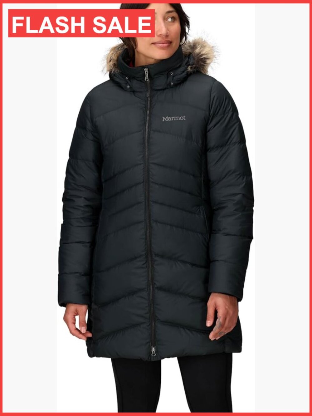 Mid-thigh Length Down Puffer Jacket with Zip-off Hood, 700 Fill Power Down